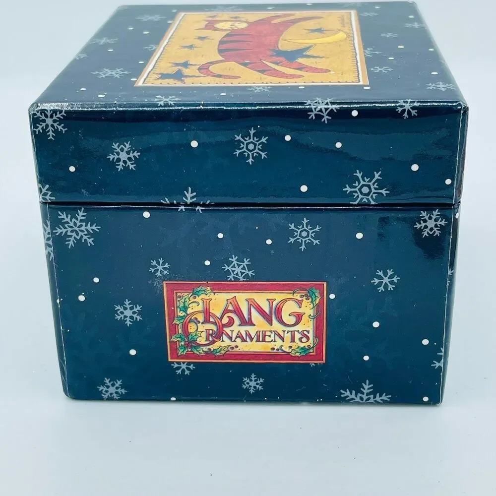 Lang Ornaments Jumping Cat Over Star Patchwork Christmas Tree Ornament ES #2 Box